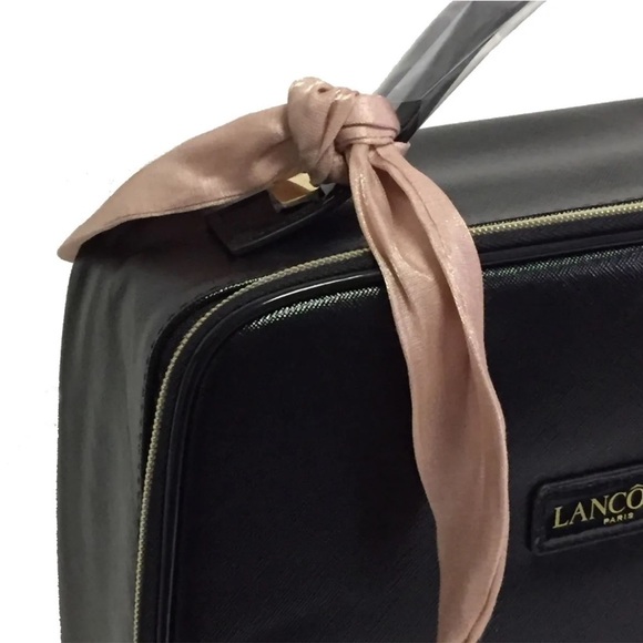 Lancôme Travel Cosmetic Bag Train Case w Pink Sash NEW - Picture 4 of 10